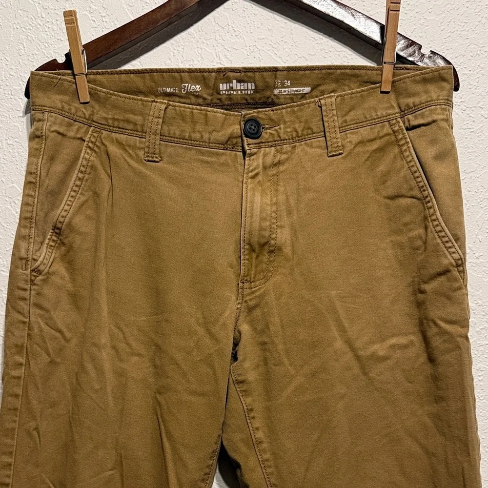 Urban Pipeline Men’s Khaki Chinos Slim Straight Ultimate Flex 32x34 Pants Modern